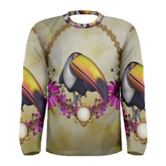 Cute Funny Coutan With Flowers Men s Long Sleeve Tee by FantasyWorld7