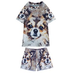 Chihuahua Dog Cute Pets Small Kids  Swim Tee And Shorts Set by Pakrebo