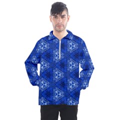 Background Wallpaper Pattern Blue Men s Half Zip Pullover by Pakrebo