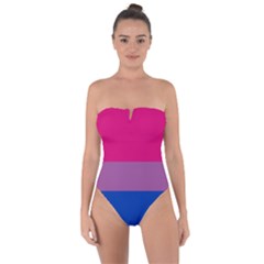 Bisexual Pride Flag Bi Lgbtq Flag Tie Back One Piece Swimsuit by lgbtnation