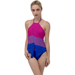 Bisexual Pride Flag Bi Lgbtq Flag Go With The Flow One Piece Swimsuit by lgbtnation