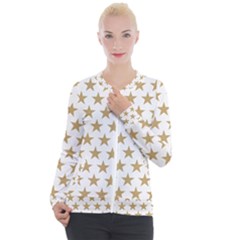 Gold Star Casual Zip Up Jacket by WensdaiAmbrose