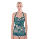 That Gratitude - Pattern Boyleg Halter Swimsuit  View1