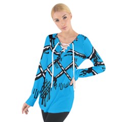 Cross-stitched Tie Up Tee by WensdaiAmbrose