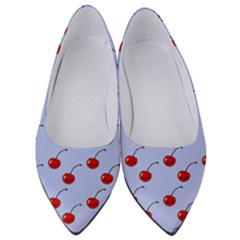 Kawaii Cherries Blue Pattern Women s Low Heels by snowwhitegirl