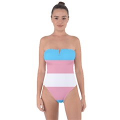 Transgender Pride Flag Tie Back One Piece Swimsuit by lgbtnation