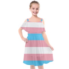 Transgender Pride Flag Kids  Cut Out Shoulders Chiffon Dress by lgbtnation