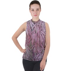 Fineleaf Japanese Maple In April Mock Neck Chiffon Sleeveless Top by Riverwoman