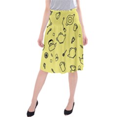 Tea Seamless Pattern Teatime Midi Beach Skirt by Nexatart