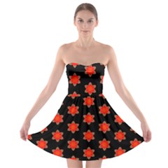 Flower Pattern Pattern Texture Strapless Bra Top Dress by Nexatart