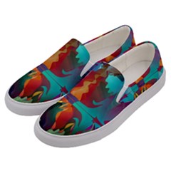 Background Sci Fi Fantasy Colorful Men s Canvas Slip Ons by Nexatart