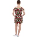 Roses Repeat Floral Bouquet Ruffle Cut Out Chiffon Playsuit View2