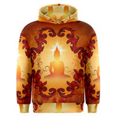 Buddah With Light Effect Men s Overhead Hoodie by FantasyWorld7