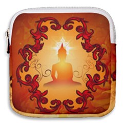 Buddah With Light Effect Mini Square Pouch by FantasyWorld7