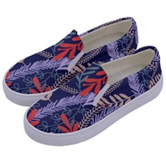 Summer Leaves Kids  Canvas Slip Ons by charliecreates