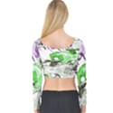 Horse Animal World Green Long Sleeve Crop Top View2