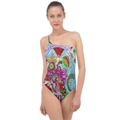 Supersonic Volcanic Splash Classic One Shoulder Swimsuit by chellerayartisans