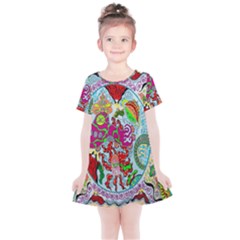 Supersonic Volcanic Splash Kids  Simple Cotton Dress by chellerayartisans