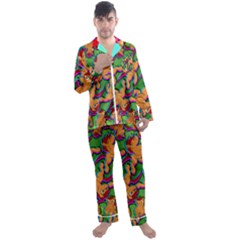 Chess Print Men s Satin Pajamas Long Pants Set by AuroraMountainFashion