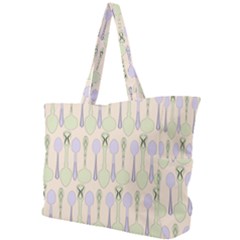 Spoon Pattern Illustrator Green Simple Shoulder Bag by Pakrebo