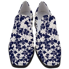 Flowers Garden Textiles Fabric Women Slip On Heel Loafers by Pakrebo