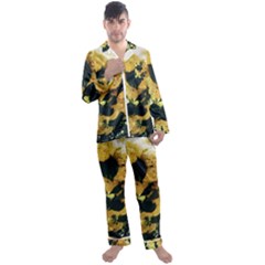 Yellow Snowballs Men s Satin Pajamas Long Pants Set by okhismakingart