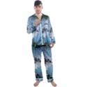 Surfboard With Dolphin Men s Satin Pajamas Long Pants Set View1