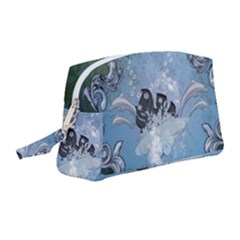 Surfboard With Dolphin Wristlet Pouch Bag (medium) by FantasyWorld7