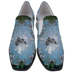 Surfboard With Dolphin Women Slip On Heel Loafers by FantasyWorld7