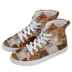 Cute Maltese Puppy With Flowers Men s Hi-top Skate Sneakers by FantasyWorld7