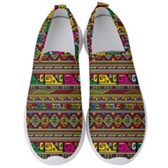 Traditional Africa Border Wallpaper Pattern Colored Men s Slip On Sneakers by EDDArt