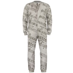 Sheet Music Paper Notes Antique Onepiece Jumpsuit (men)  by Pakrebo