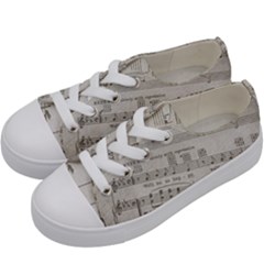 Sheet Music Paper Notes Antique Kids  Low Top Canvas Sneakers by Pakrebo