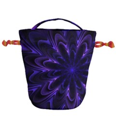 Fractal Blue Mandala Digital Drawstring Bucket Bag by Pakrebo