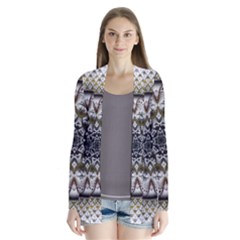 Medallion Fractal Digital Art Drape Collar Cardigan by Pakrebo