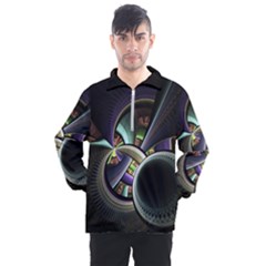 Fractal Fractal Art Multi Color Men s Half Zip Pullover by Pakrebo