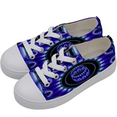 Fractal Blue Sphere 3d Pattern Kids  Low Top Canvas Sneakers by Pakrebo