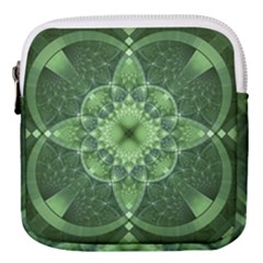 Fractal Green St Patrick S Day Mini Square Pouch by Pakrebo