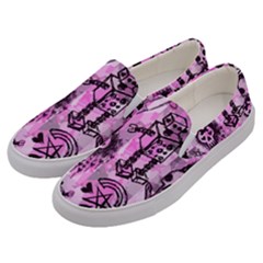 Pink Scene Kid Sketches Men s Canvas Slip Ons by ArtistRoseanneJones