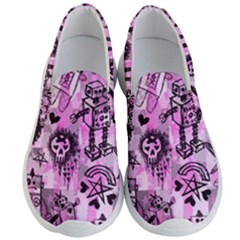 Pink Scene Kid Sketches Men s Lightweight Slip Ons by ArtistRoseanneJones