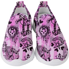 Pink Scene Kid Sketches Kids  Slip On Sneakers by ArtistRoseanneJones