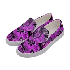 Butterfly Graffiti Women s Canvas Slip Ons by ArtistRoseanneJones