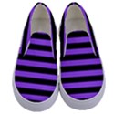 Purple Stripes Kids  Canvas Slip Ons View1