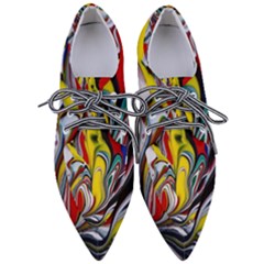 Abstract Colorful Illusion Pointed Oxford Shoes by Pakrebo