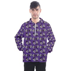 Daisy Purple Men s Half Zip Pullover by snowwhitegirl