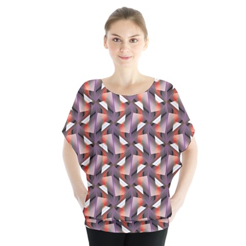 Pattern Abstract Fabric Wallpaper Batwing Chiffon Blouse by Pakrebo