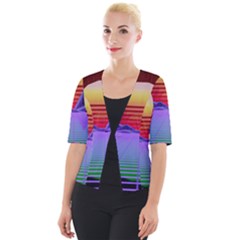 Synthwave Retrowave Synth Cropped Button Cardigan by Pakrebo