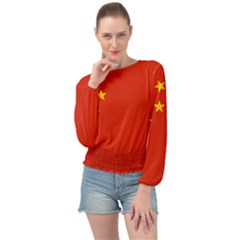 China Flag Banded Bottom Chiffon Top by FlagGallery