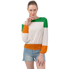 Flag Of Ireland Irish Flag Banded Bottom Chiffon Top by FlagGallery