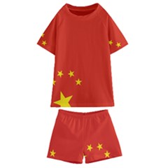 Chinese Flag Flag Of China Kids  Swim Tee And Shorts Set by FlagGallery